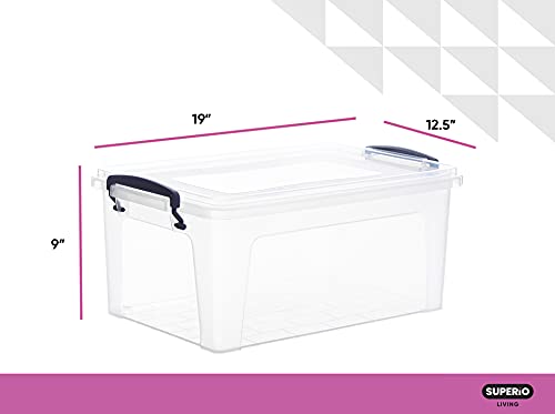36 Quart Clear Plastic Storage Boxes with Lids (36 Quart)