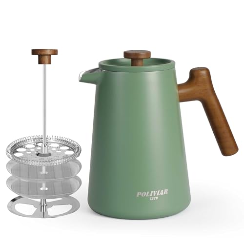 POLIVIAR French Press Coffee Maker (Green / 34 oz)