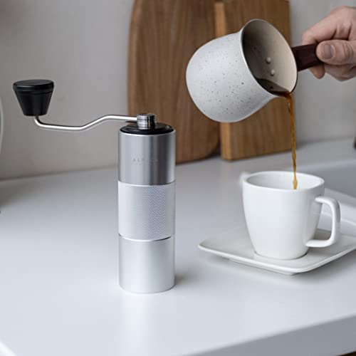 Premium Manual Coffee Grinder for Espresso (Silver)