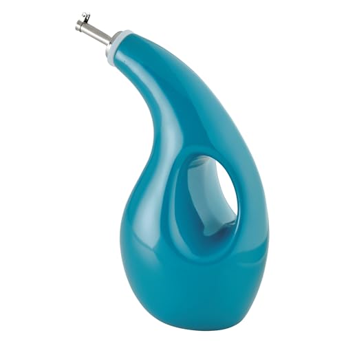 Ceramics EVOO Oil and Vinegar Dispensing Bottle (Turquoise / 24 Ounces)