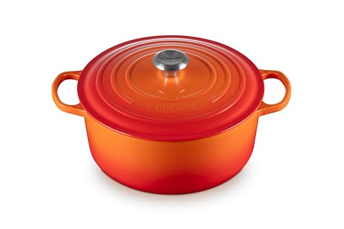 Enameled Cast Iron Round Dutch Oven (Flame / 7.25 Qt)