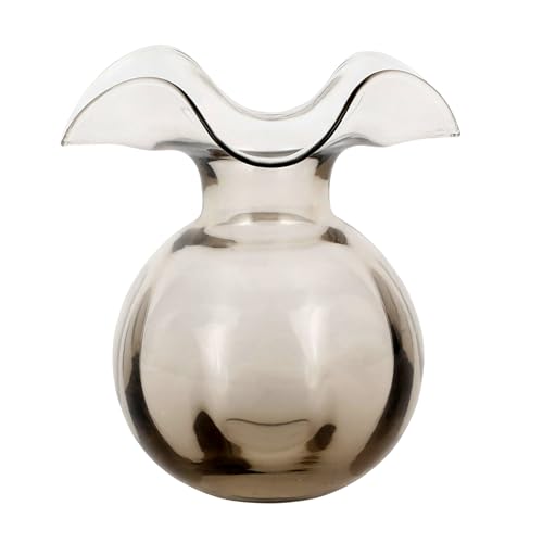 Hibiscus Glass Gray Medium Fluted Vase (Medium / Gray)