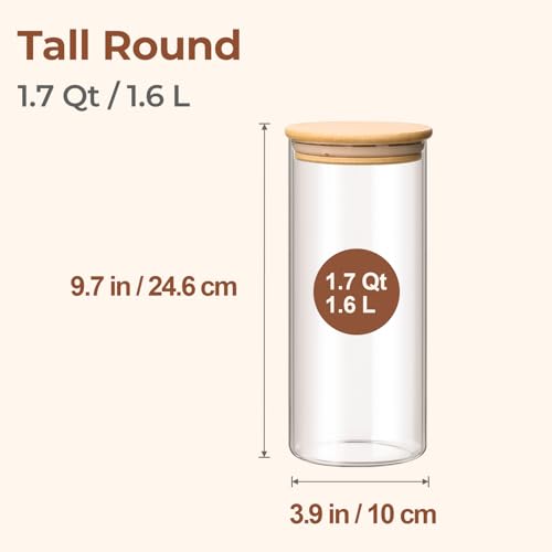 Glass Storage Containers with Lids 1.7 Qt (1.7 Qt x 3)