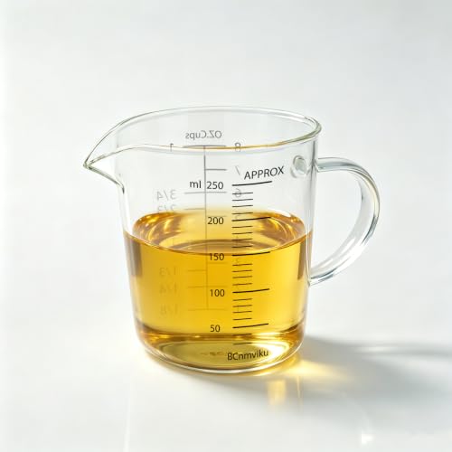 Glass Measuring Cup 250ml 1Cup High Borosilicate [Insulated Handle (250ml)