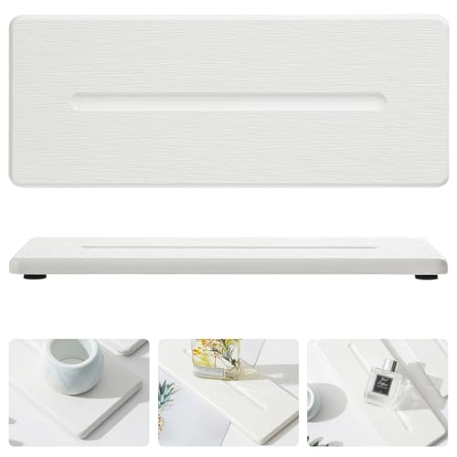 2 Pack Diatomite Stone Sink Tray (2 Pcs - White - 9"x 3.5")