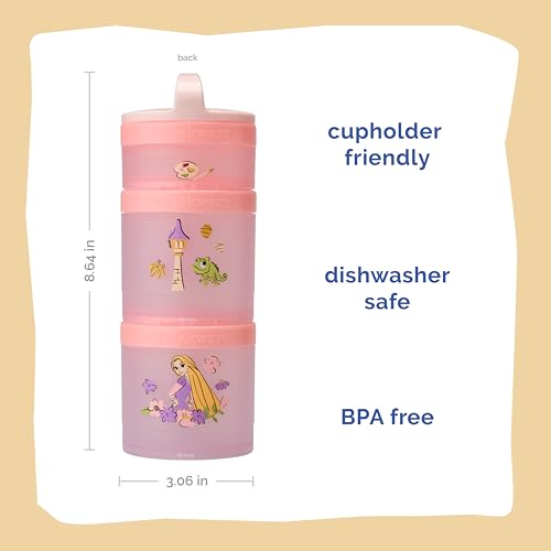 Rapunzel) DiSNEY PRINCESS Whiskware Stackable Snack Pack - 3 Jar + Handle - White/Pink/Purple (Disney / Rapunzel)