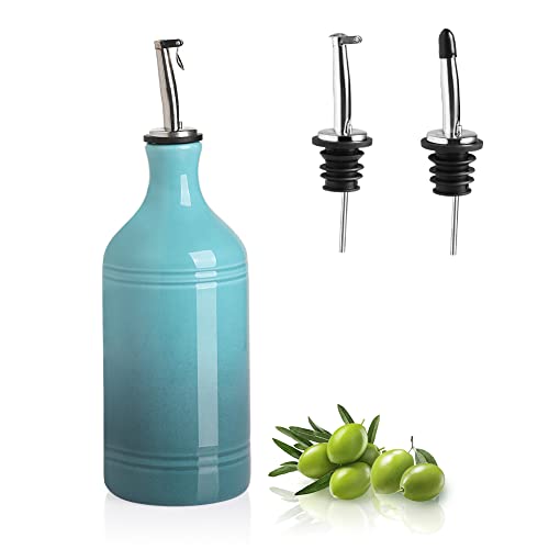 Sweejar Ceramic Olive Oil Dispenser Bottle (15.5 oz, Set of 1 / Gradient Blue)