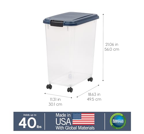 Dog Food Storage Container (40 lbs / Navy)