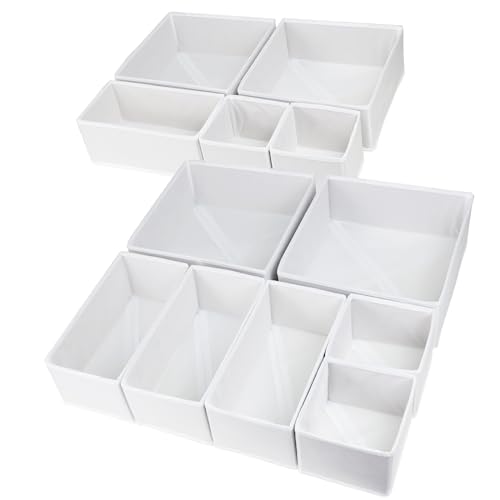 12 Pack Drawer Organizer Clothes (White / 12 Pack)