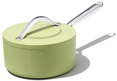 Premium Ceramic Sauce Pan with Lid (Olive Green)
