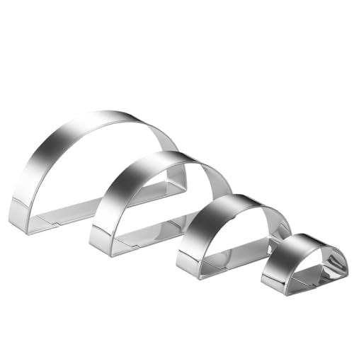 Half Circle Semicircle Cookie Cutter Set 4 Sizes 5 Inch (Half Circle)