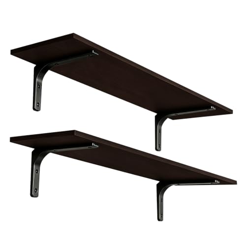 Long Wall Shelves (Espresso / 39.4 Inch)