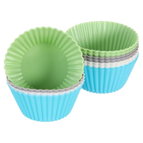 12Pcs Silicone Cupcake Liners (4 Colors / 2.8")
