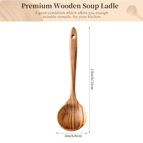 Wooden Soup Ladles (1 PC Teak Ladle)