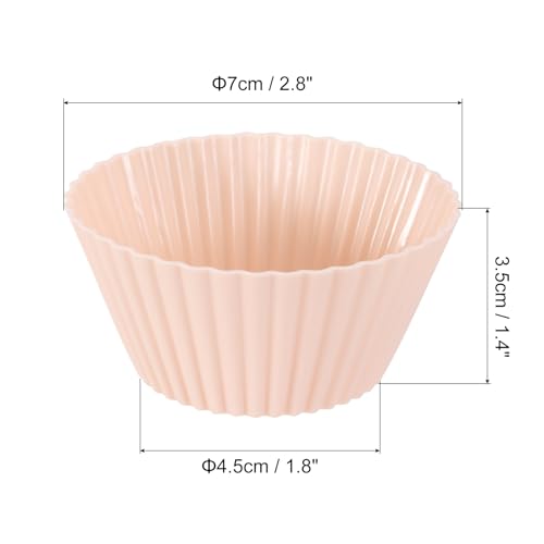 36Pcs Silicone Cupcake Liners (Nordic Pink / 2.8")