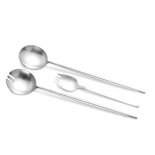 8 Piece Silver Salad Serving Set (Salad Servers Set include 6 Forks silver)