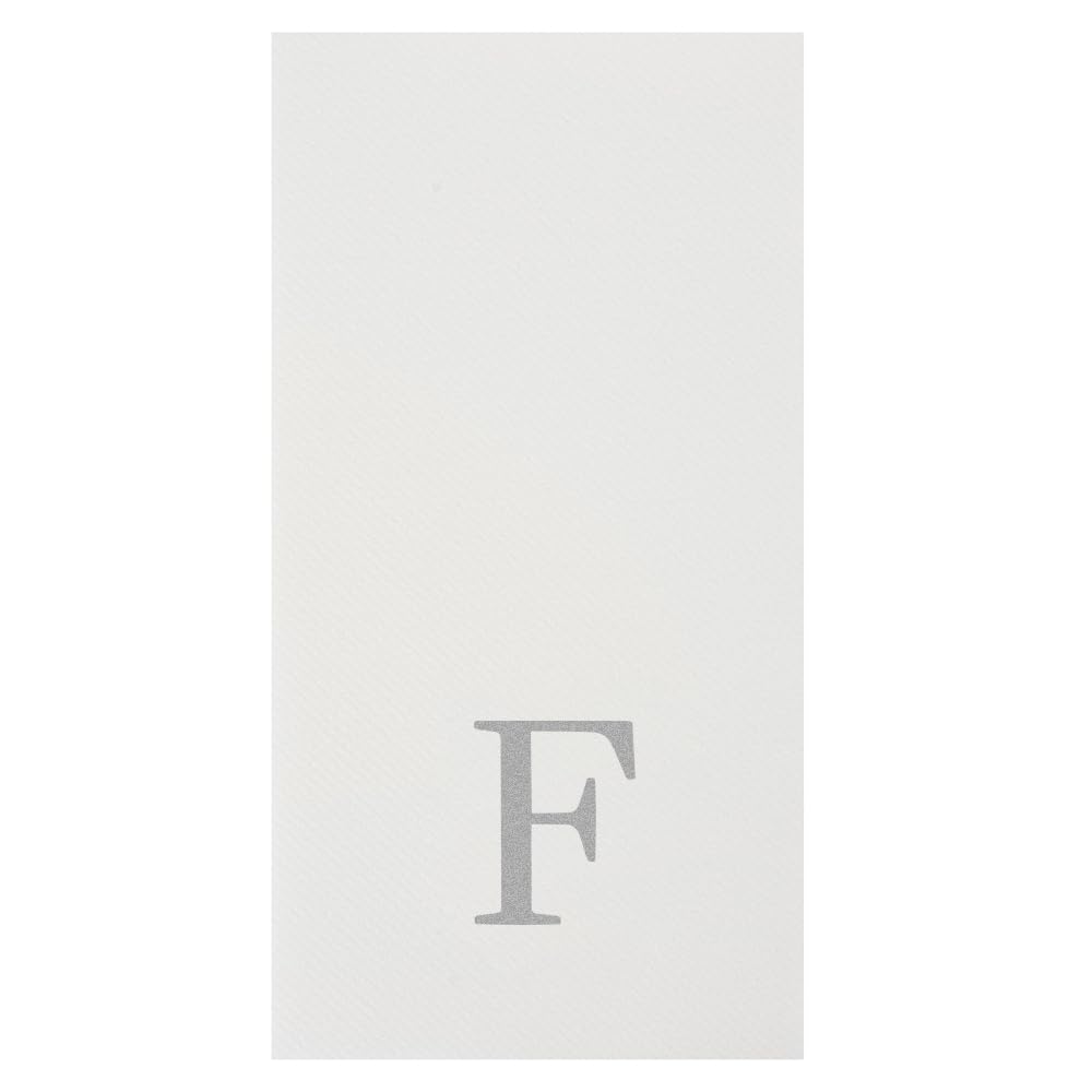 Silver F White Linen Feel Guest Towel Napkin (Silver / 2000 Count / F)