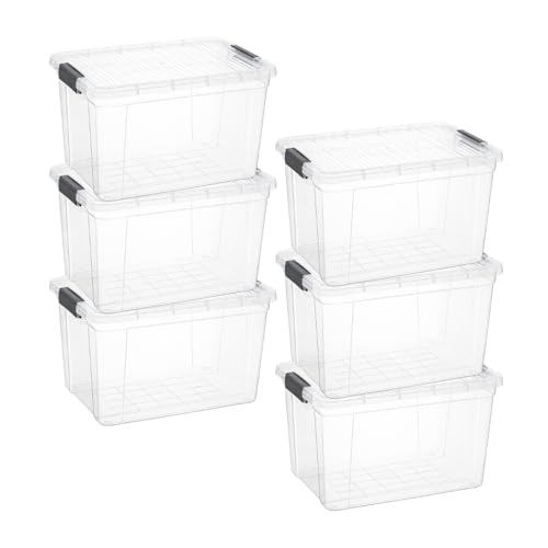 14.7 Quart Clear Plastic Storage Boxes with Lids (14.7 Quarts)