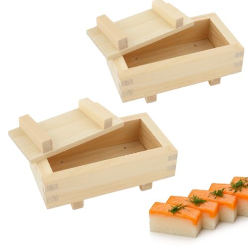 Wooden Rectangular Oshizushi Sushi Press Mold Maker Rice Mold (7 x 4 inch)