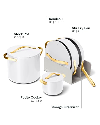 24-Piece Non-Stick Ceramic Cookware Set (White / 24pc Set)