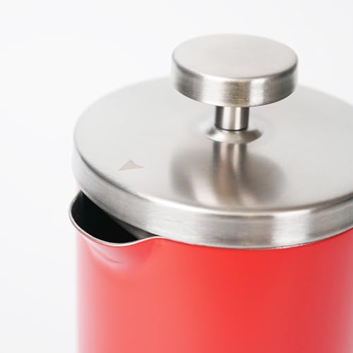 Stainless Steel Small French Press (20 oz / Red)