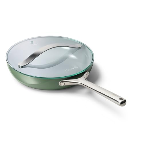 Non Stick Ceramic Frying Pan with Glass Lid (1x 10.5 IN / Sage)