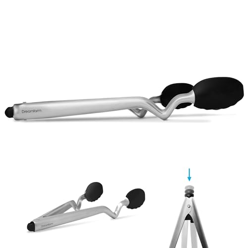 Clongs Grippy Silicone & Stainless Steel Kitchen Cooking Tongs with Click (Black / 12.4 inches)