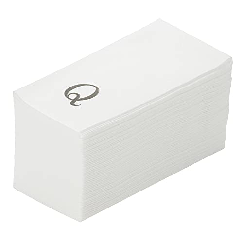 Silver Q White Linen Feel Guest Towel Napkin (Silver / 2000 Count / Q)