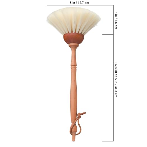 Goat Hair Dust Brush with Oiled Pearwood Handle (Light With Black Dot)