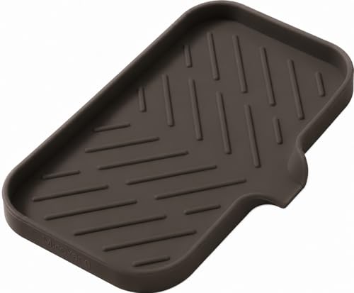 Silicone Soap Dish with Drain Spout (Coffee / M(9.6"×5.3"))