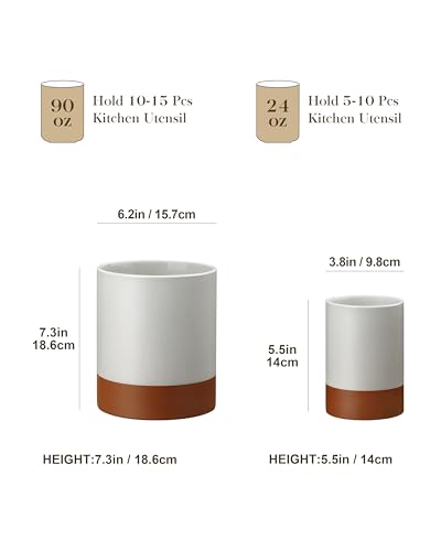 Utensil Holder (Khaki Gray / 7.3"+5.5" (Set of 2))
