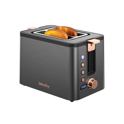 Toaster 2 Slice Stainless Steel Body Timer (2 Slot / Grey & Gold)