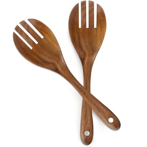 13 Inch Teak Wood Salad Serving Fork Pack of 2 (13-Inch 2 Wood Sporks)