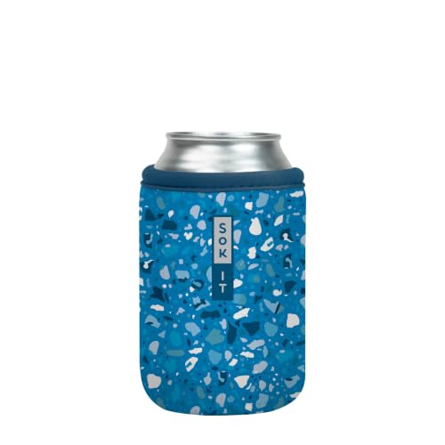 CanSok Sleeve for Beer & Soda Insulated Neoprene Cover (Sky Terrazzo / 12oz Can Sleeve)