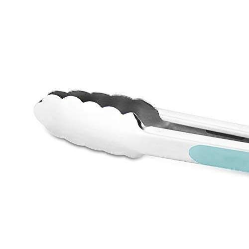 Premium 304 Stainless Steel Tongs Set (9" & 12" / Aqua Sky)
