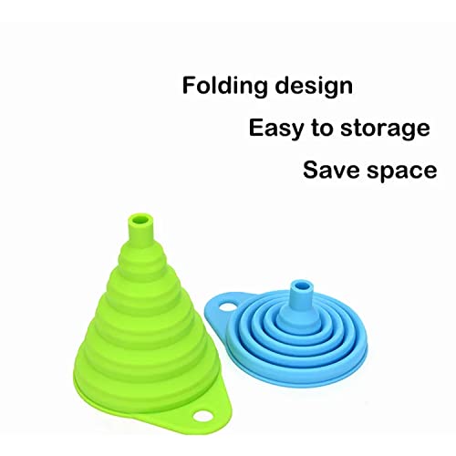 Set of 4 Silicone Collapsible Kitchen Funnel