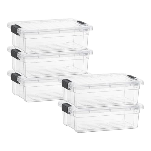 4.5 Quart Clear Plastic Storage Containers with Lids (4.5 Quart)