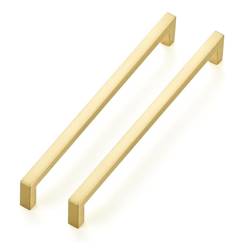 Brushed Gold Cabinet Handles Solid Cabinet Pulls 7 (Brushed Gold / Flat Black 7-1/2'' Hole Center)