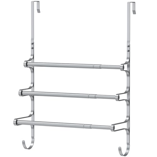 Over The Door Towel Rack (17.32"L / Silver Gray)