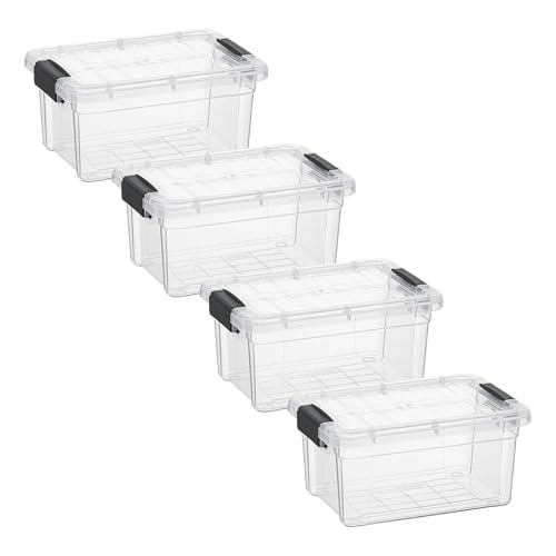 1.85 Quart Clear Plastic Storage Boxes with Lids (1.85 Quart)