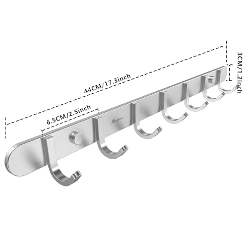 Towel Hook Rack Brushed Nickel 17 (7 hooks)