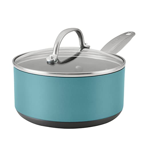 Achieve Hard Anodized Nonstick Sauce Pan with Lid (Sauce Pan (2 Quart) / Teal)