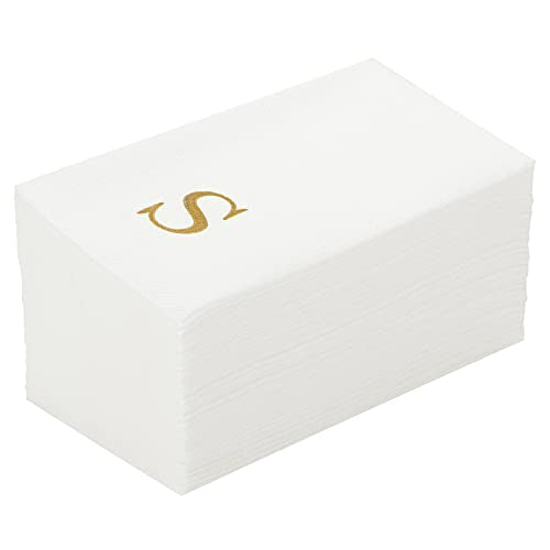 Paper Rectangle Gold Letter S Linen (Gold / 2000 Count / S)
