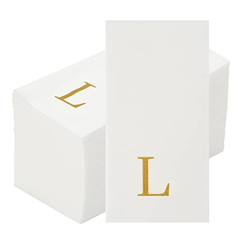 Paper Rectangle Gold Letter l Linen (Gold / 2000 Count / L)