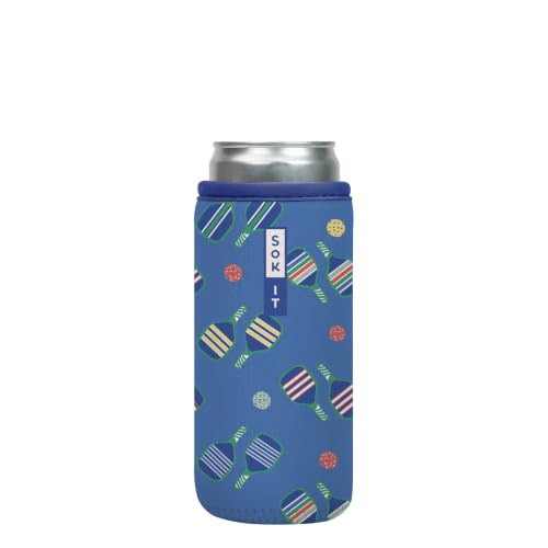 CanSok Sleeve for Beer & Soda Insulated Neoprene Cover (Pickleball / 12oz Slim Can Sleeve)
