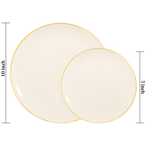 60 PCS Ivory Plastic Plates (Ivory / 60 PCS)