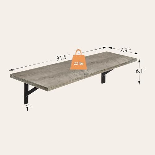 Long Wall Shelves (Grey Wash / 31.5 Inch)