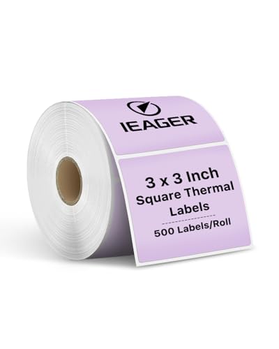 Purple 3" x 3" Square Thermal Label Stickers (3"x3" / Purple)