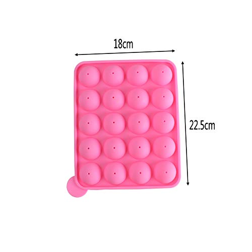 20 Cavity Silicone Cake Pop Mold Lollipop Baking Tray with Sticks