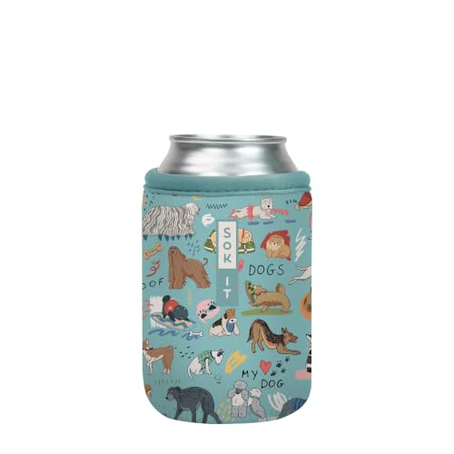 CanSok Sleeve for Beer & Soda Insulated Neoprene Cover (Dog Days Forever / 12oz Can Sleeve)
